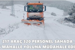 Büyükşehir’den 17 İlçede Karla Mücadele Mesaisi